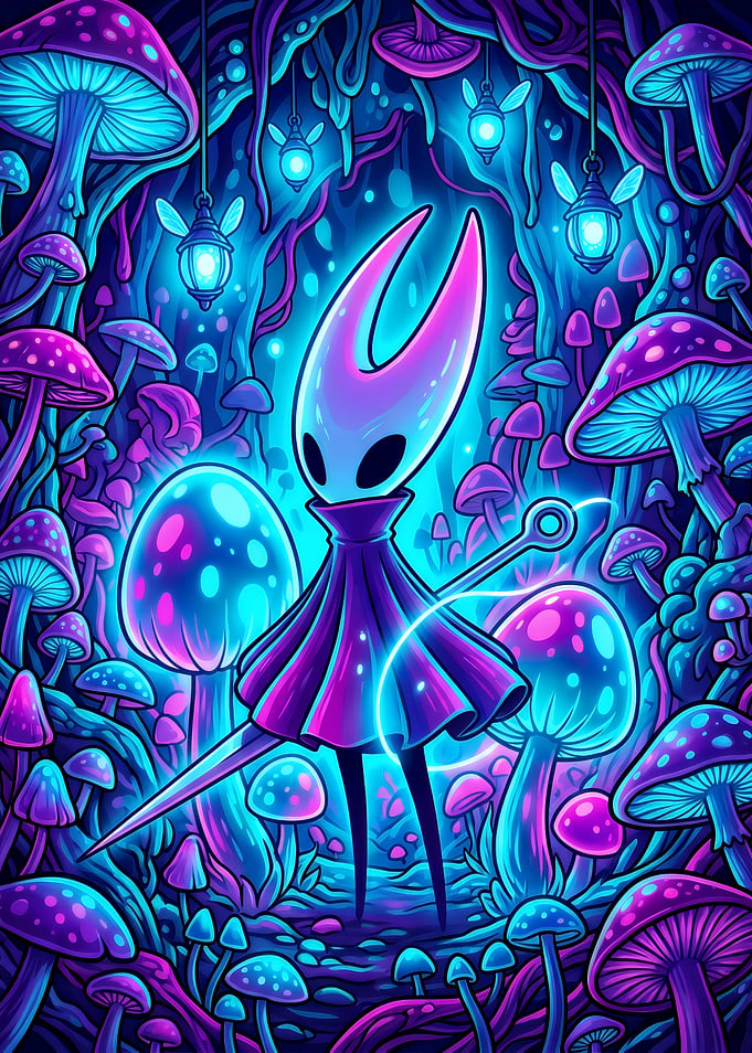 Hornet in Glowing Mushroom Forest