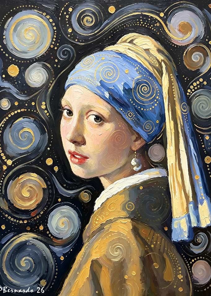 Girl with a Pearl Earring Starry Night
