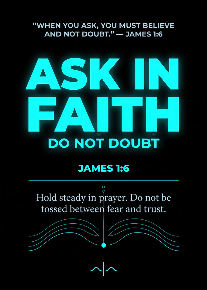 Ask in Faith Bible Verse Poster