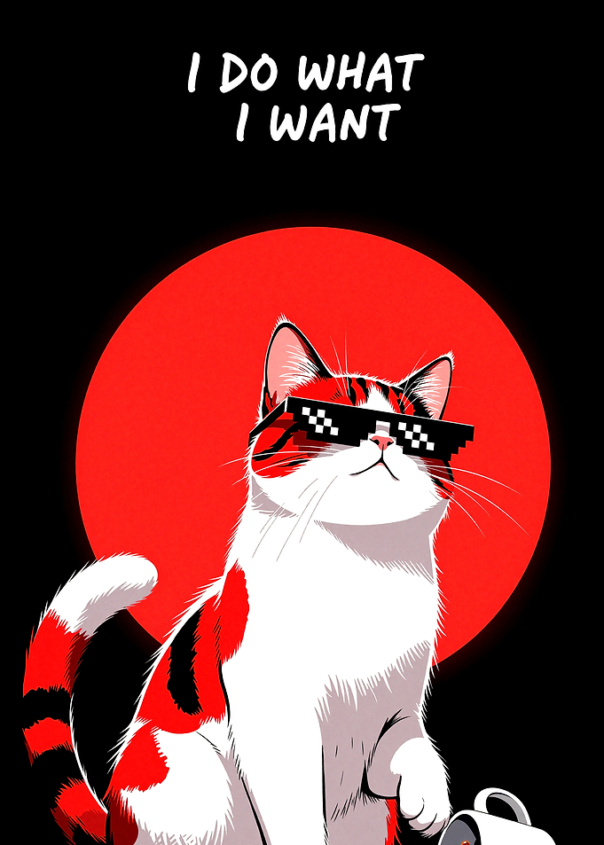 Cool Cat With Thug Life Glasses