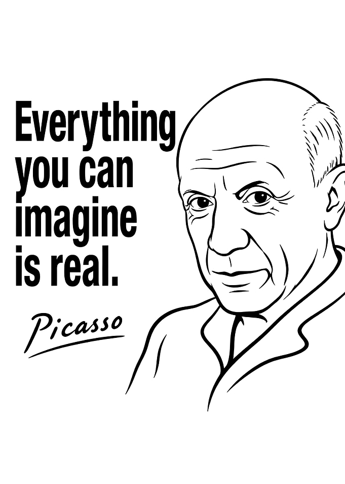 Picasso Quote Minimalist Portrait