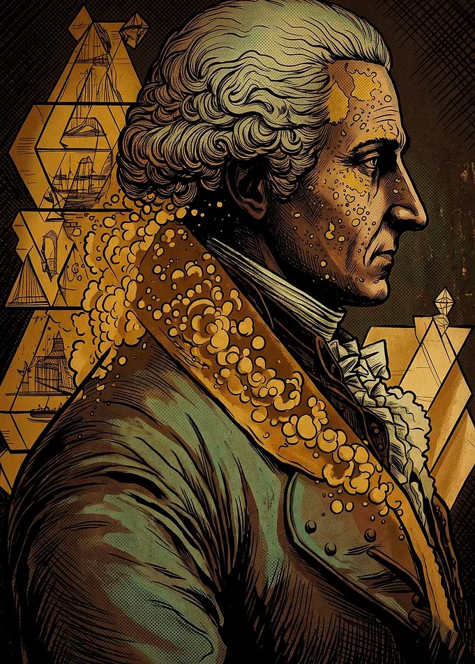 Historic Gentleman Gold Retro Art