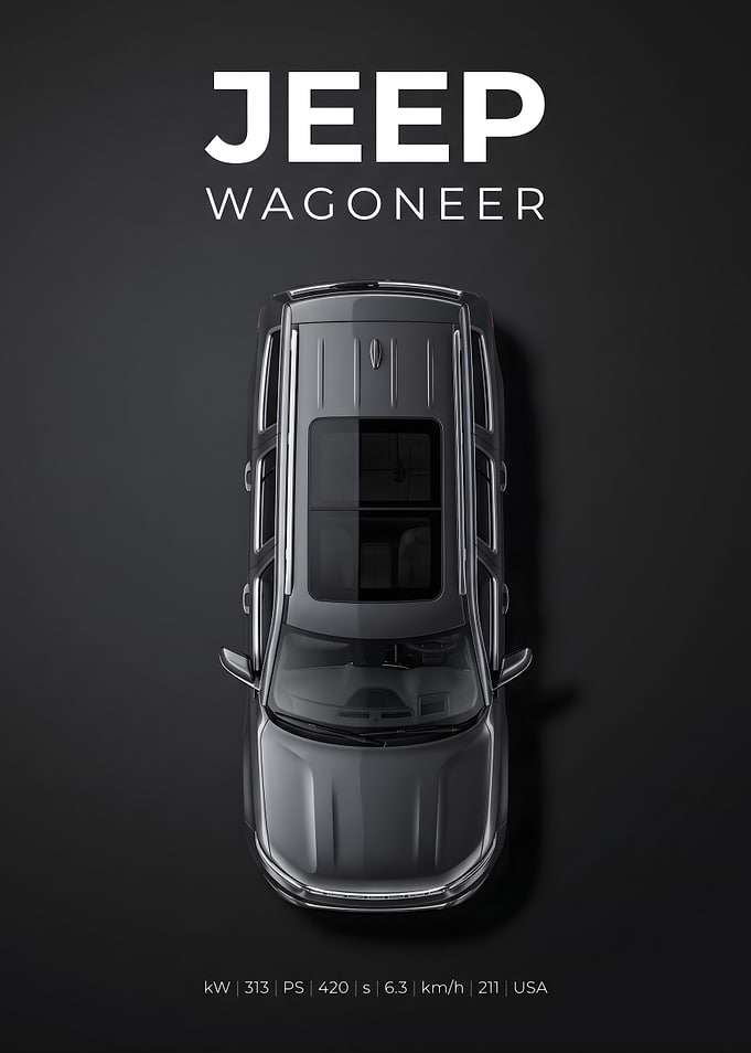 Jeep Wagoneer Top View Poster