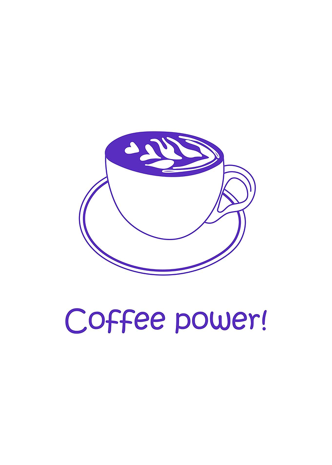 Coffee Power Minimalist Illustration
