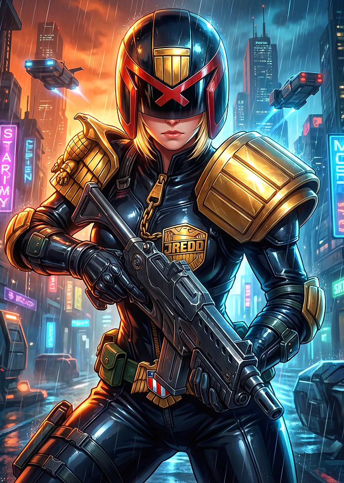 Female Judge Dredd Cyberpunk City Patrol