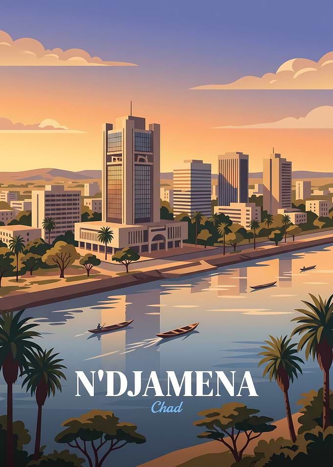 N'Djamena Chad Travel Poster