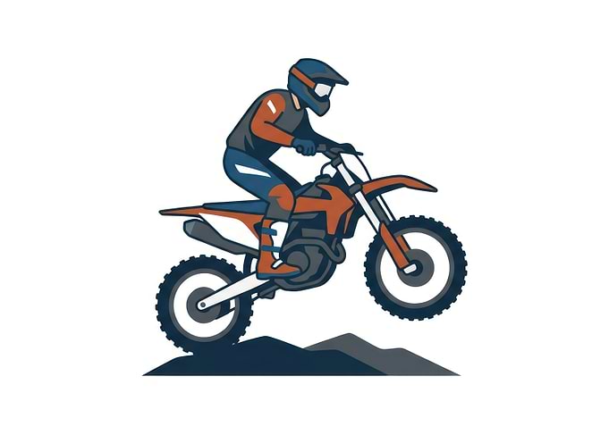 Motocross Rider Jumping Over Dirt Mound