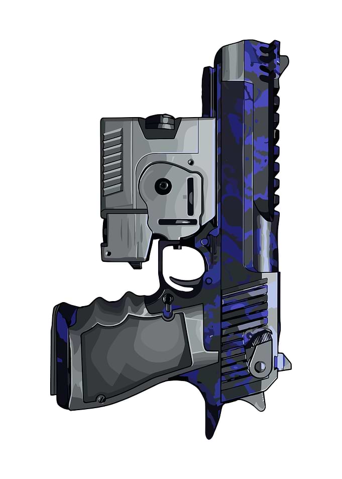 Blue Camo Desert Eagle Pistol
