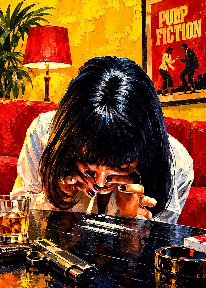 Mia Wallace Pulp Fiction Oil Painting
