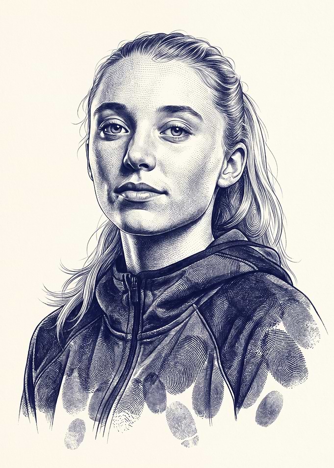Paige Bueckers Fingerprint Portrait