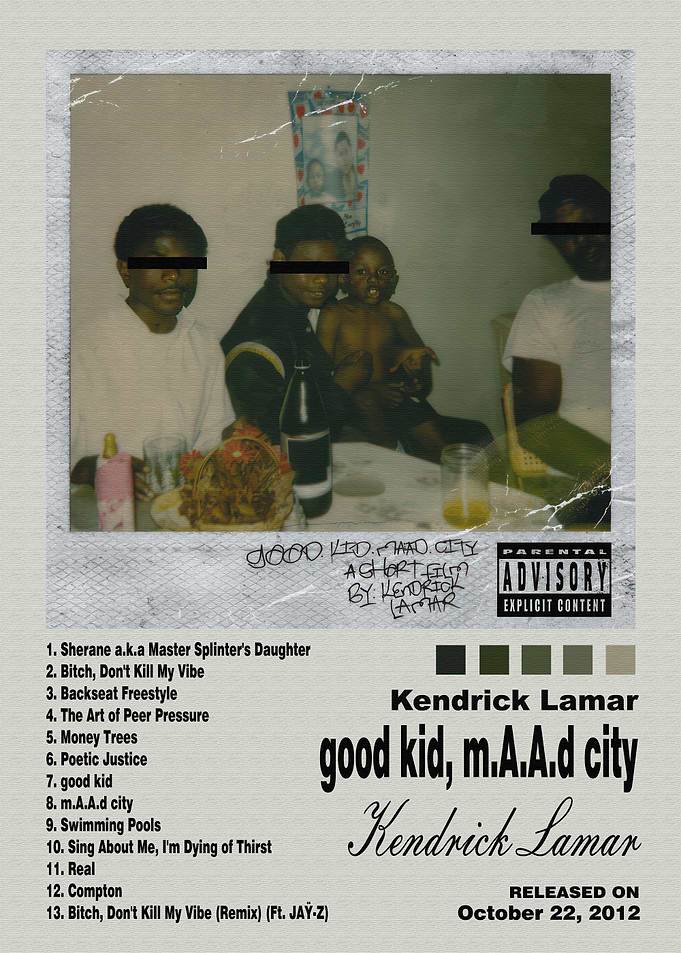 Kendrick Lamar good kid, m.A.A.d city poster