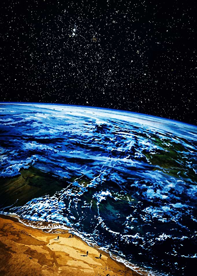 Surreal Beach View from Space