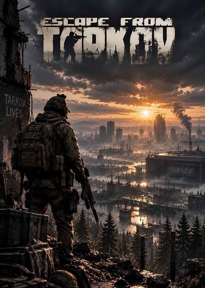 Escape From Tarkov Soldier Overlooking City