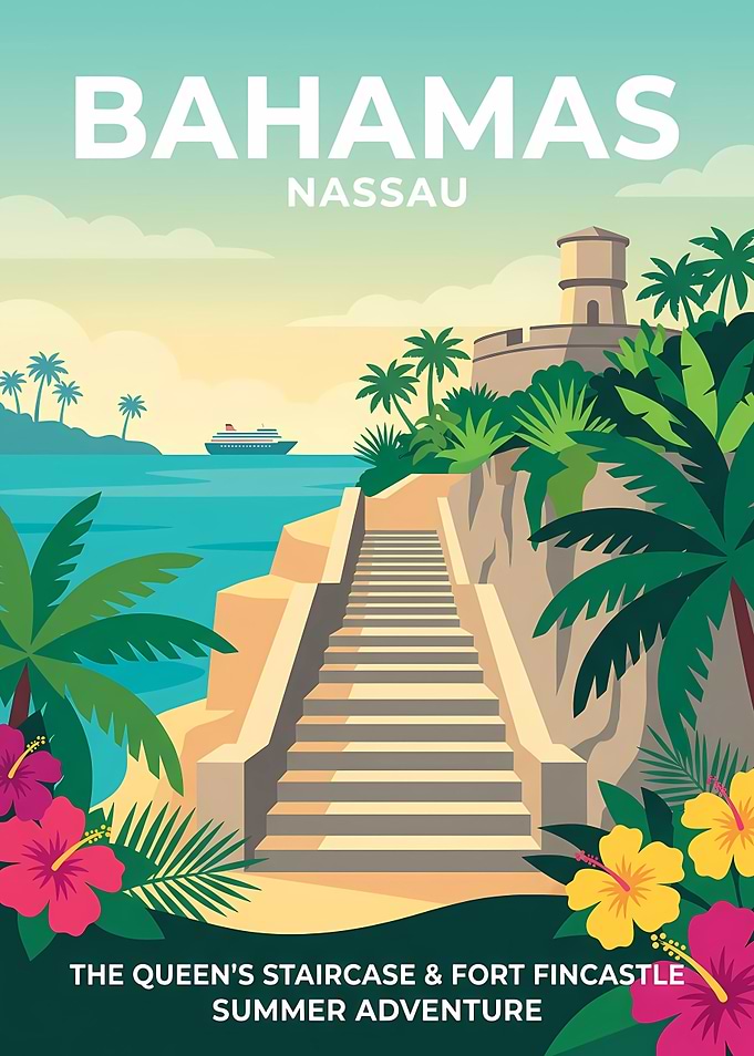 Bahamas Nassau Travel Poster