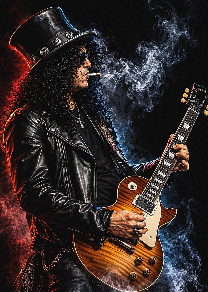 Slash Playing Electric Guitar