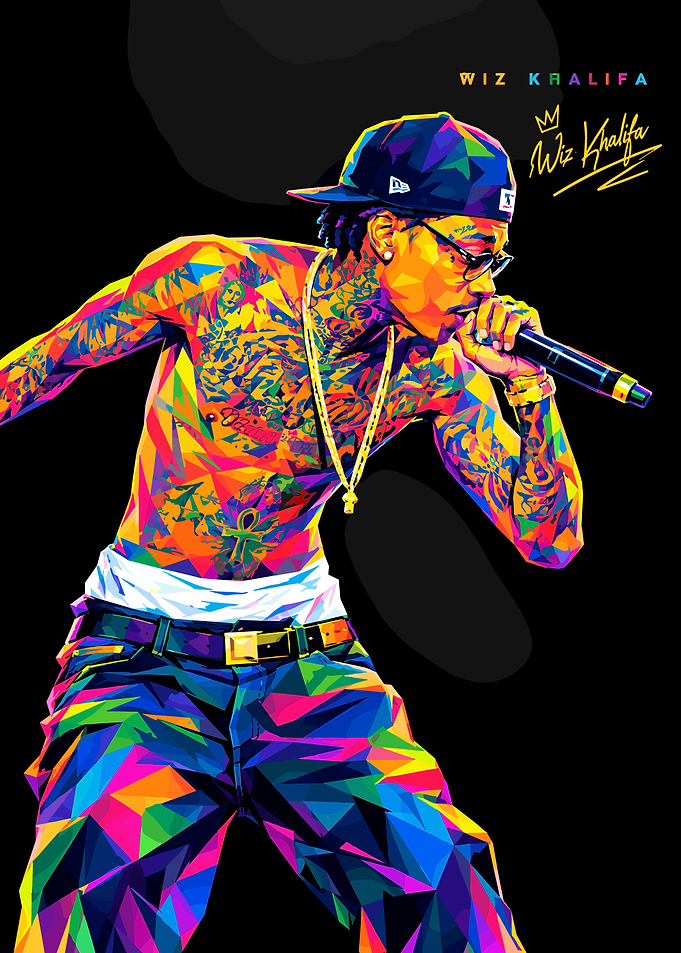 Wiz Khalifa Low Poly Art Portrait