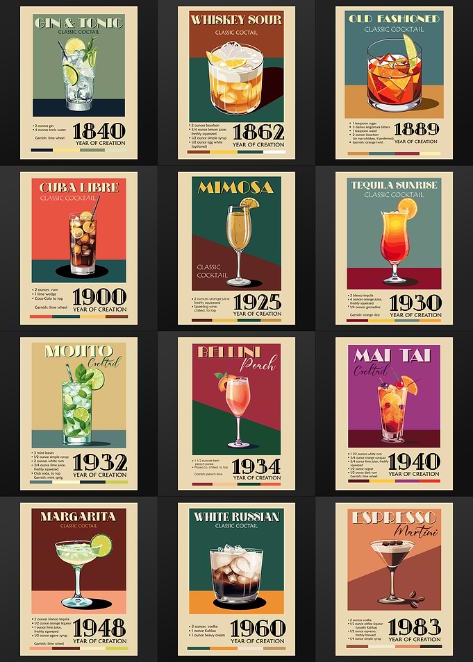 Bar Sign - Retro Cocktail Recipe