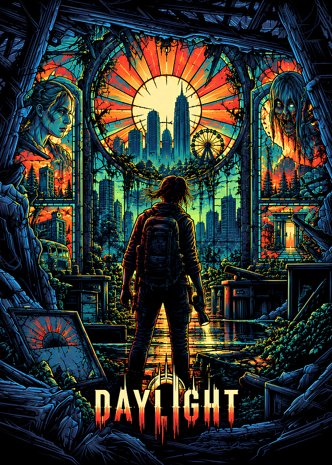 Post-Apocalyptic Survivor Stained Glass Poster