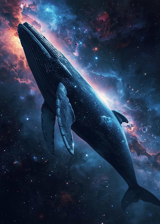 Cosmic Humpback Whale in Deep Space