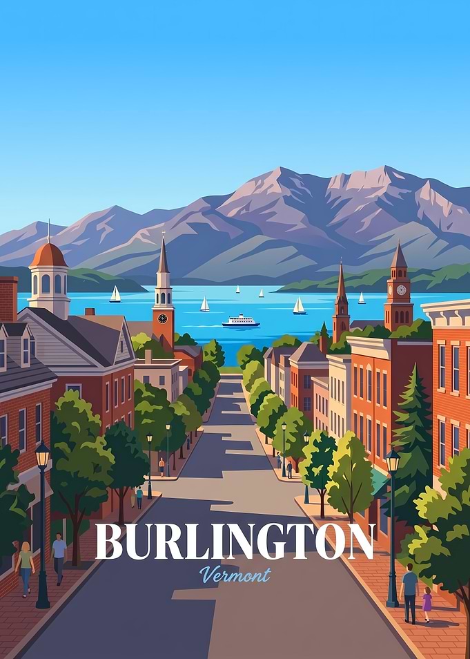 Burlington Vermont Travel Poster