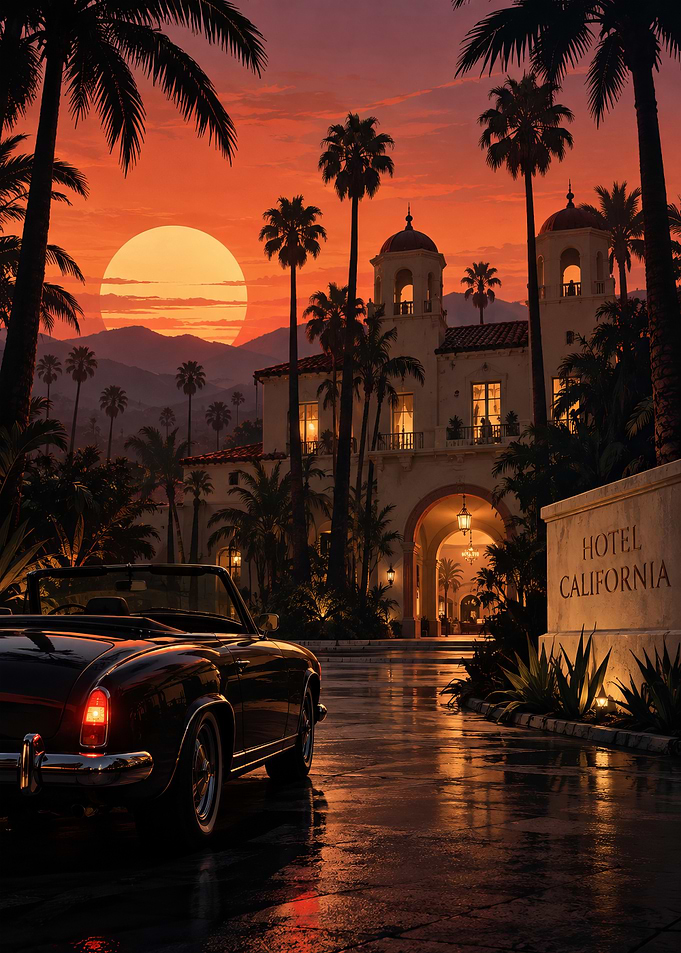 Hotel California Sunset Scene