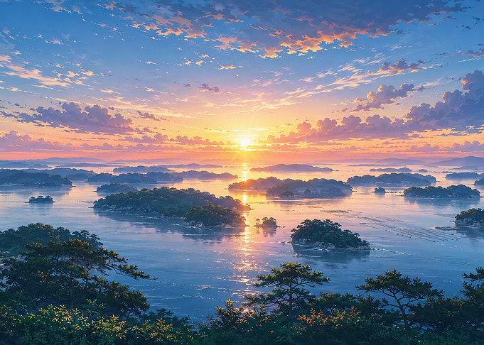 Matsushima Bay at Sunrise