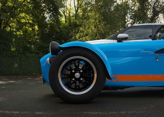 Bright Blue Caterham Superlight Sports Car