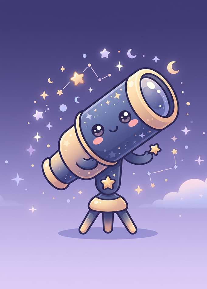 Cute Kawaii Telescope Character