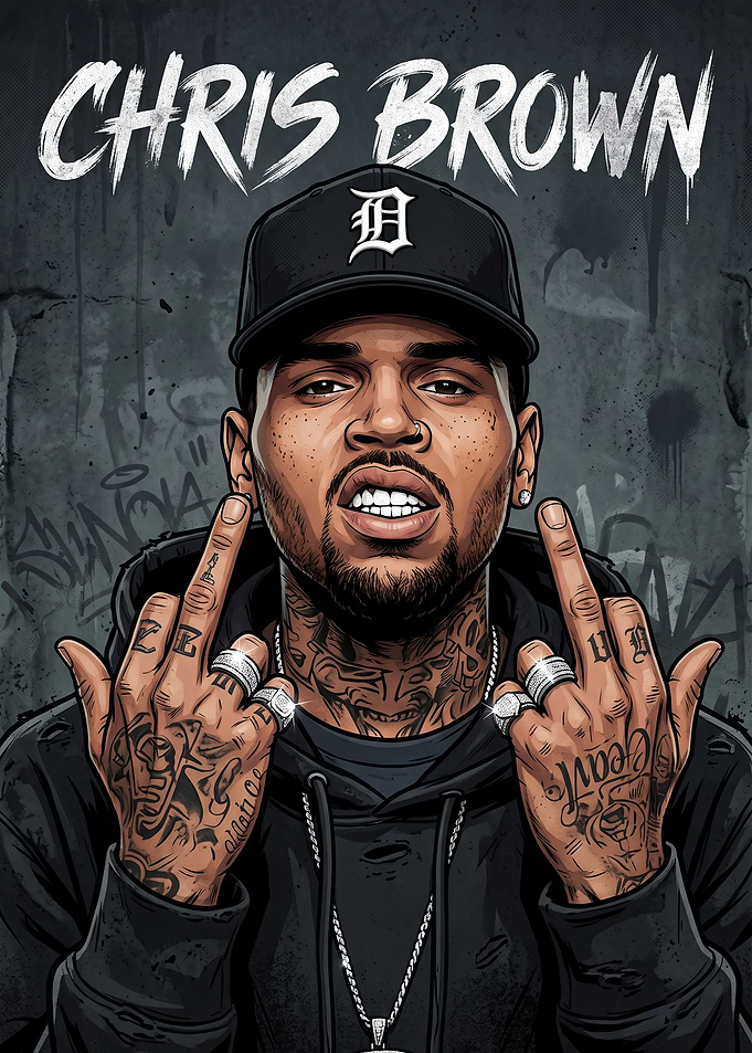 Chris Brown Urban Portrait Illustration