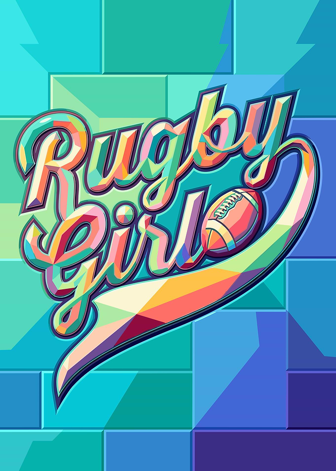Rugby Girl Pop Art Poster