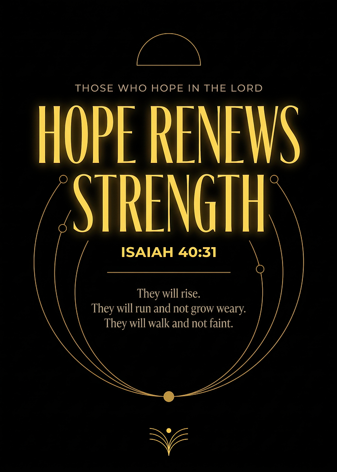 Hope Renews Strength Bible Verse Poster