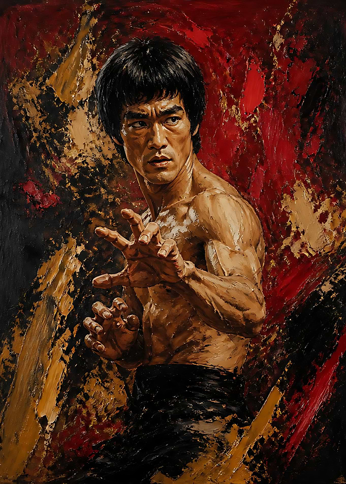 Bruce Lee Oil Painting Portrait