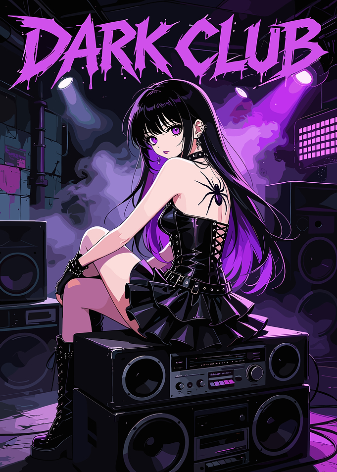 Dark Club Anime Girl Poster