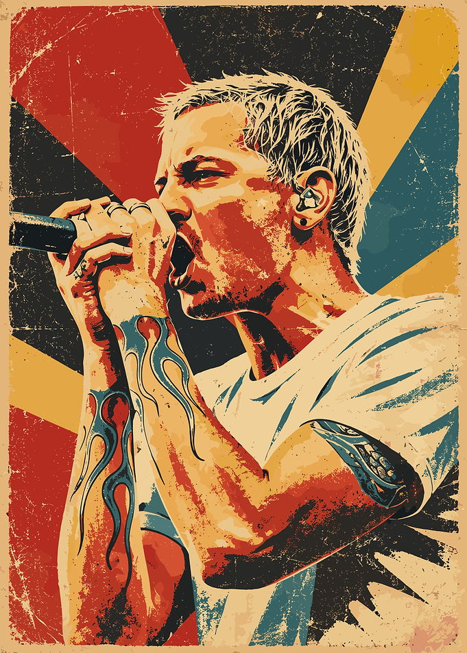 Chester Bennington Vintage Pop Art Poster