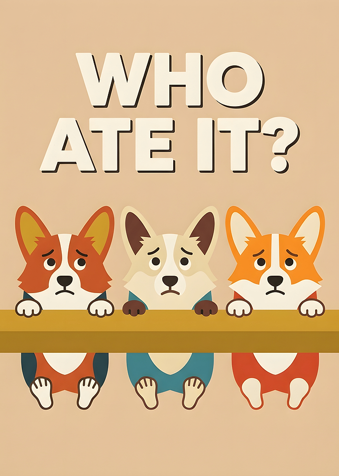 Who Ate It Corgi Illustration