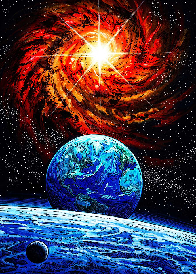 Cosmic Earth and Radiant Nebula