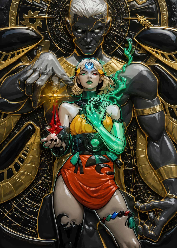 Divine Goddess and Dark Guardian