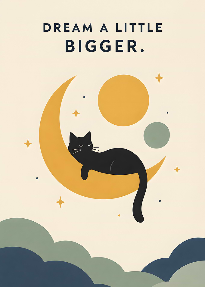 Dream a Little Bigger Cat Poster
