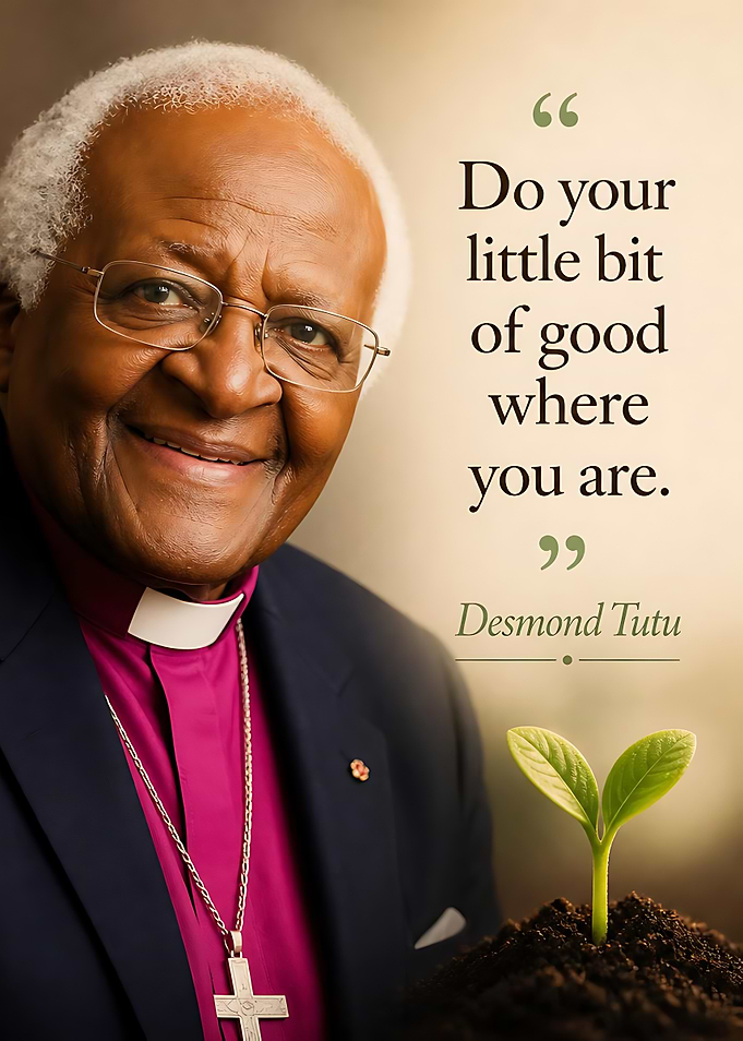 Desmond Tutu Inspirational Quote Poster