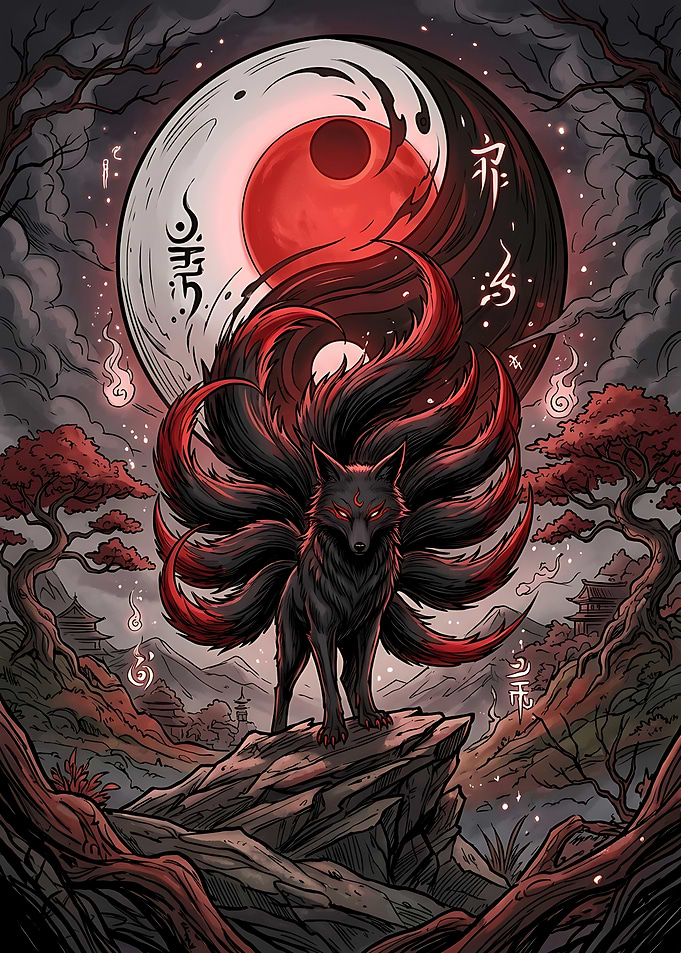 Nine-Tailed Fox Yin Yang Spirit