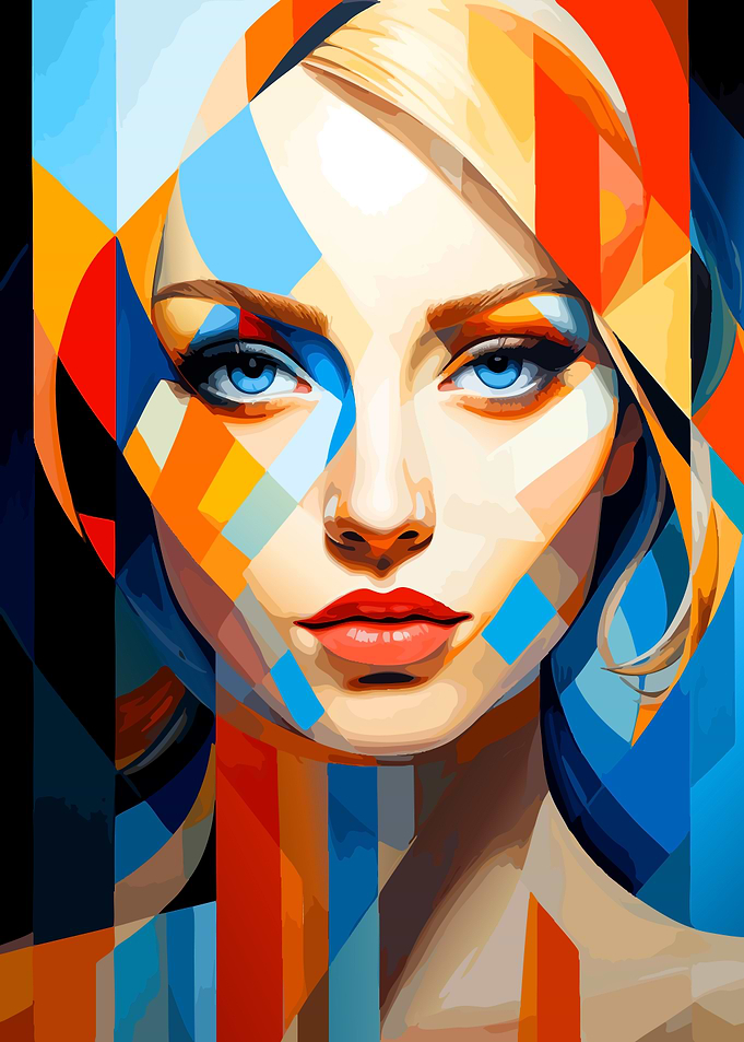 Abstract Geometric Portrait of a Woman