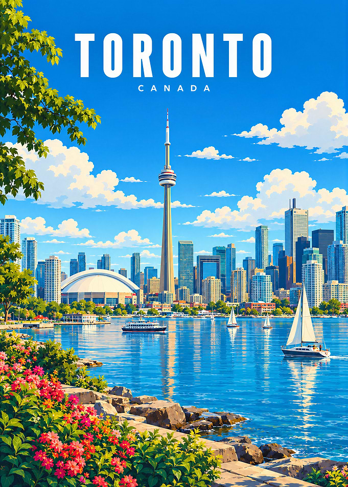 Toronto Canada Skyline Travel Poster