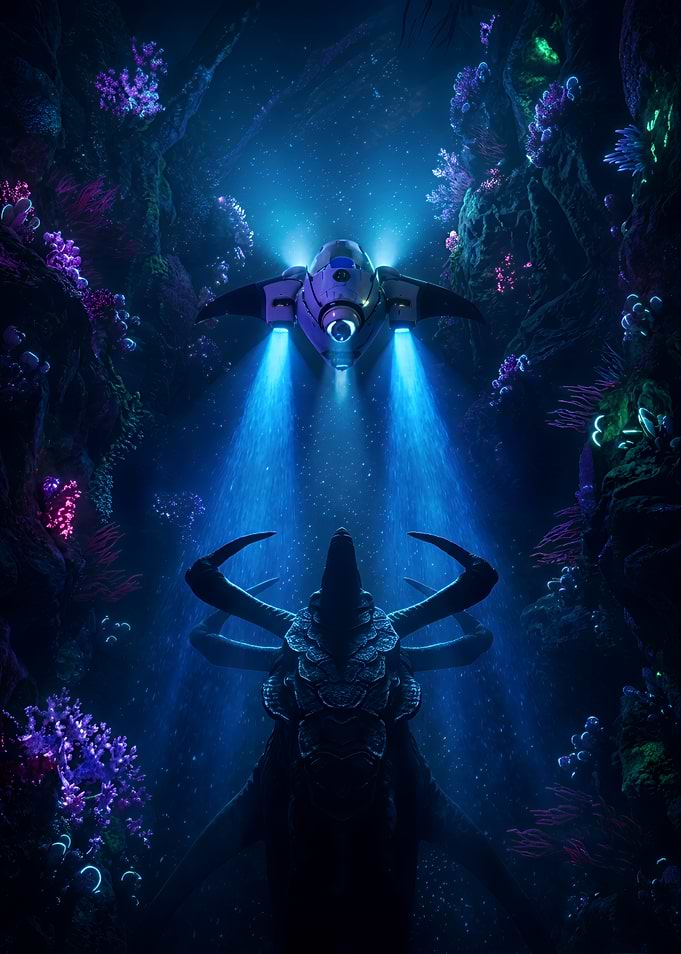 Subnautica Seamoth Encountering Sea Dragon