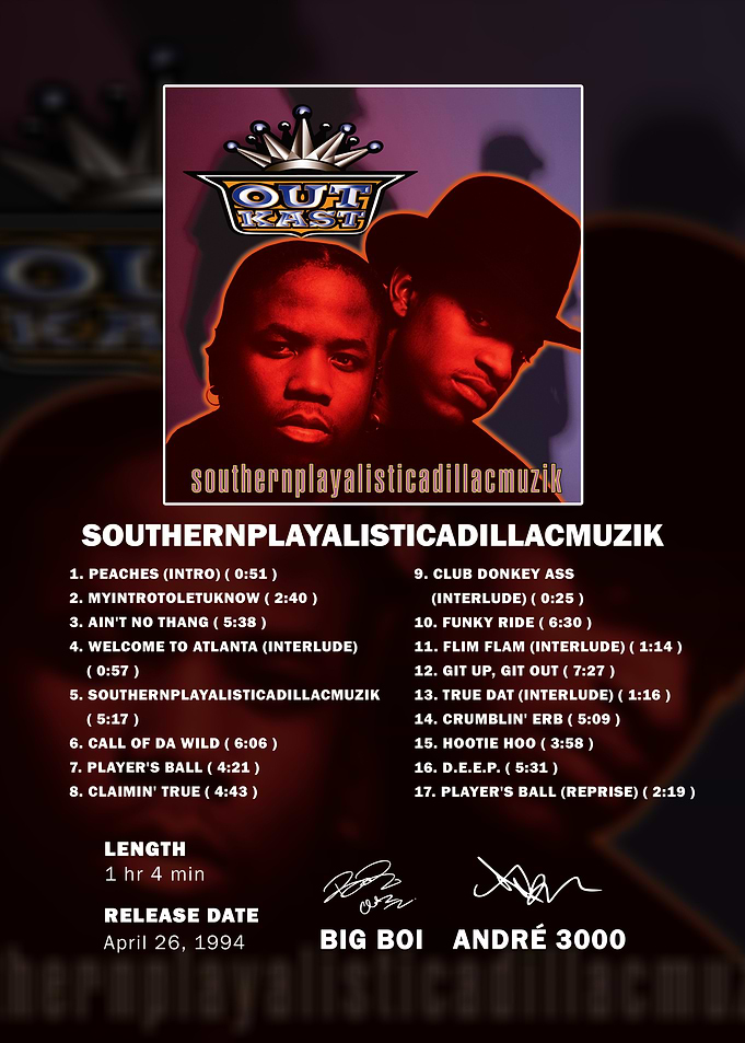 OutKast Southernplayalisticadillacmuzik Album Poster