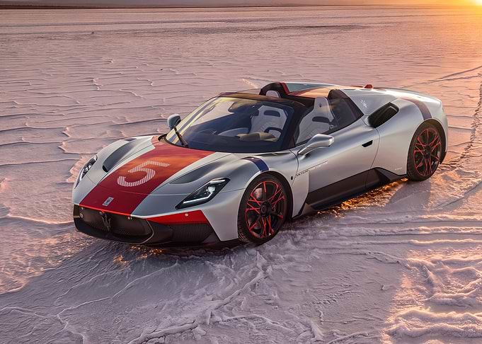 Maserati MC20 Cielo on Salt Flats