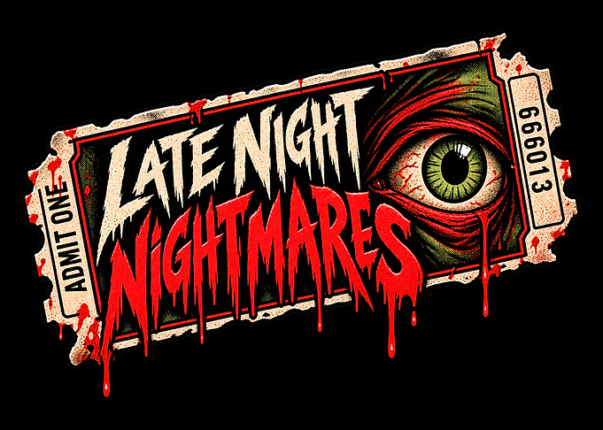 Late Night Nightmares Horror Ticket Graphic