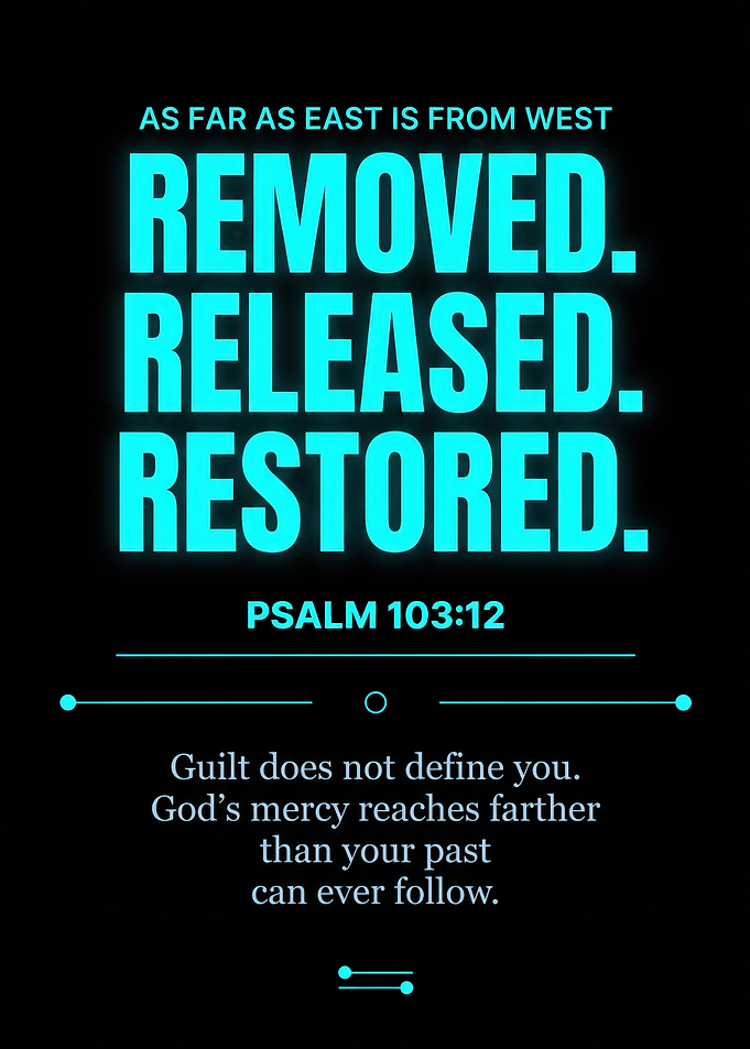 Psalm 103:12 Inspirational Quote Poster