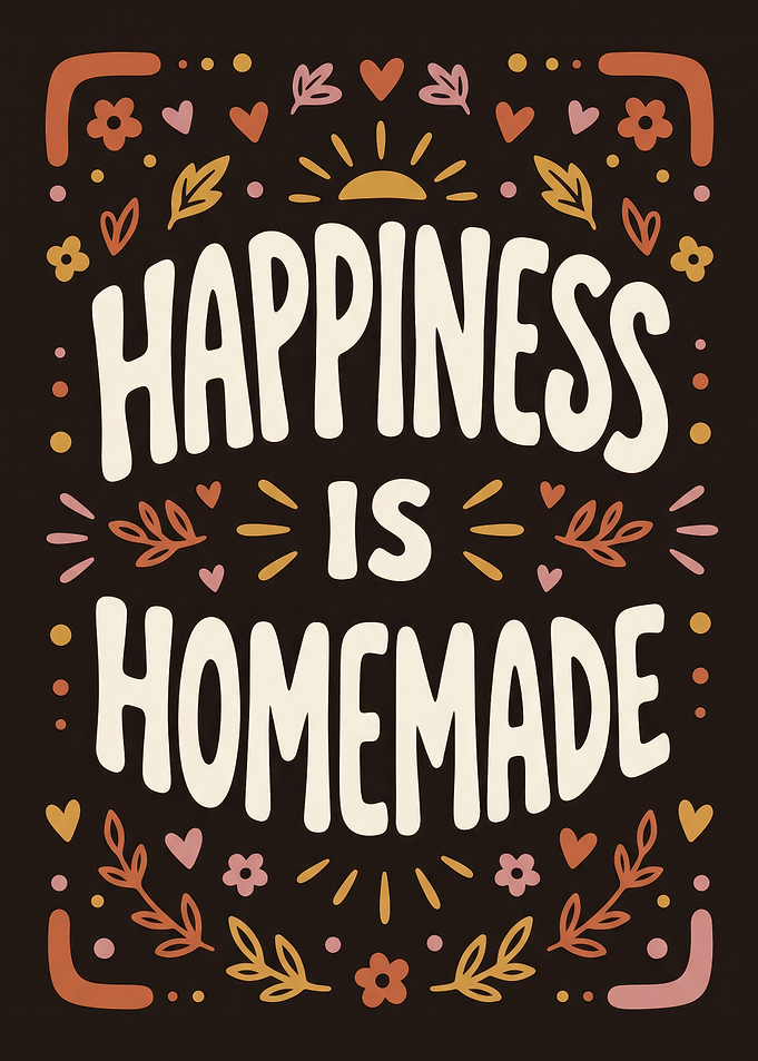 Happiness Is Homemade Typography Poster