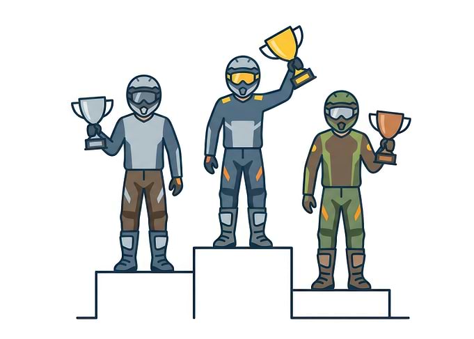 Motocross Winners on Podium