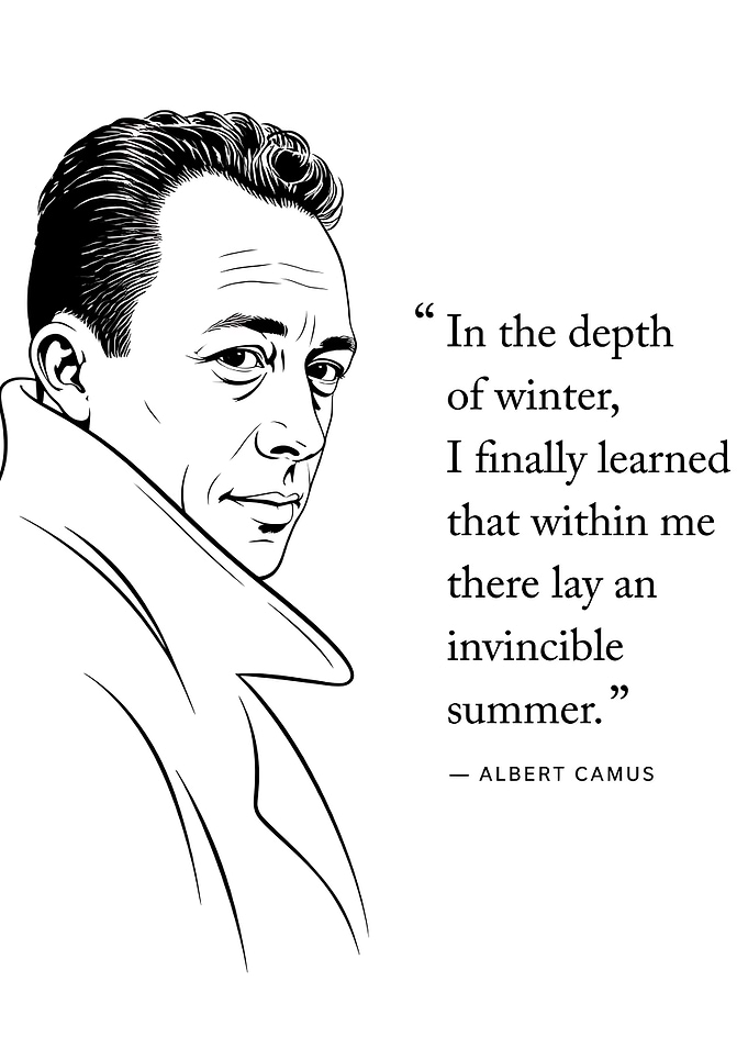 Albert Camus Quote Minimalist Portrait
